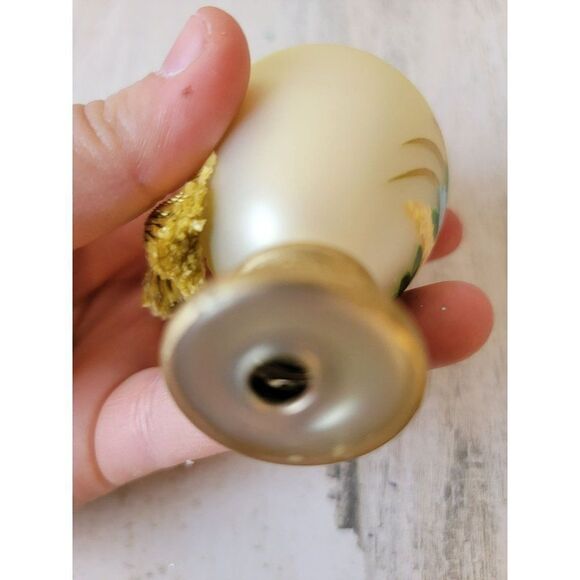 Floral vase hand-painted blown glass ornament Xmas decor - Picture 7 of 7